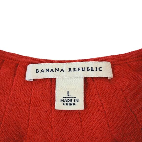 Banana Republic Scoop Neck Short Sleeve Knit Top L Blousy Coral - Picture 4 of 8